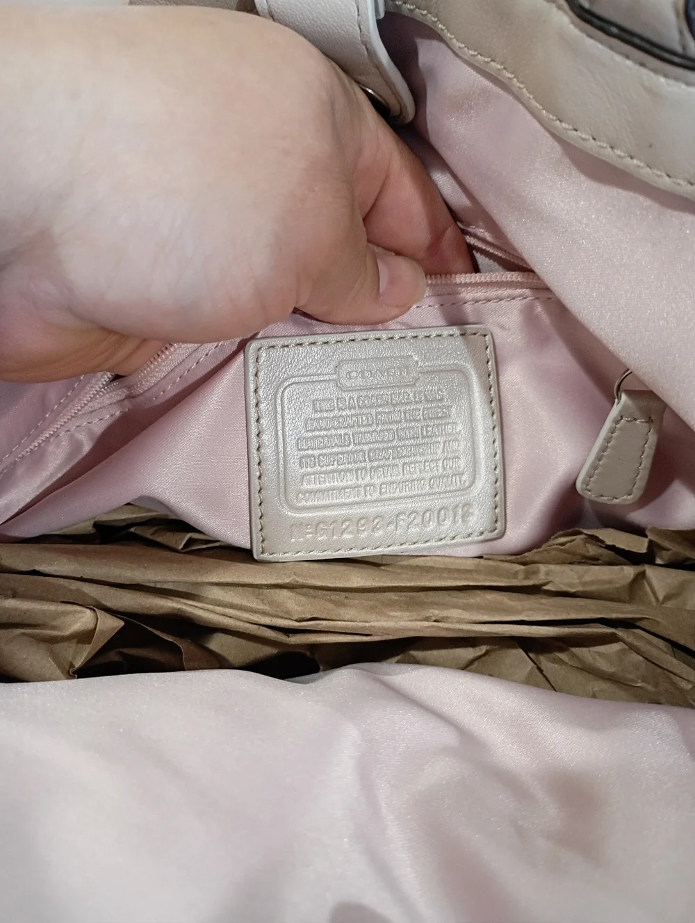 NWT Coach ParchWork Inlaid Shimmer Blush Gray